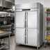 Thumbnail image #2 for Victory UltraSpec 2-Section Reach-In Freezer with 4 Half-Height Solid Hinged Doors, Self-Contained, Top-Mounted