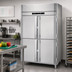 Thumbnail image #2 for Victory UltraSpec 2-Section Reach-In Freezer with 4 Half-Height Solid Hinged Doors, Self-Contained, Top-Mounted