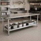 Thumbnail image #2 for John Boos SLS1436 168-Inch x 36-Inch 16-Gauge Stainless Steel Work Table Undershelf for SBO Frame