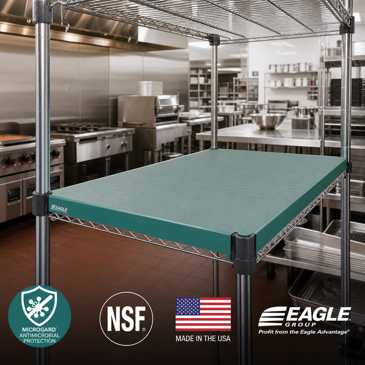 Product image #2 for Eagle Group QuadPlus 42" x 21" Solid Polymer Shelf Mat with MICROGARD Antimicrobial Protection