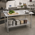 Thumbnail image #2 for John Boos Stallion Stainless Steel Work Table with Rear Up-Turn and Adjustable Undershelf, 84 x 30 Inches