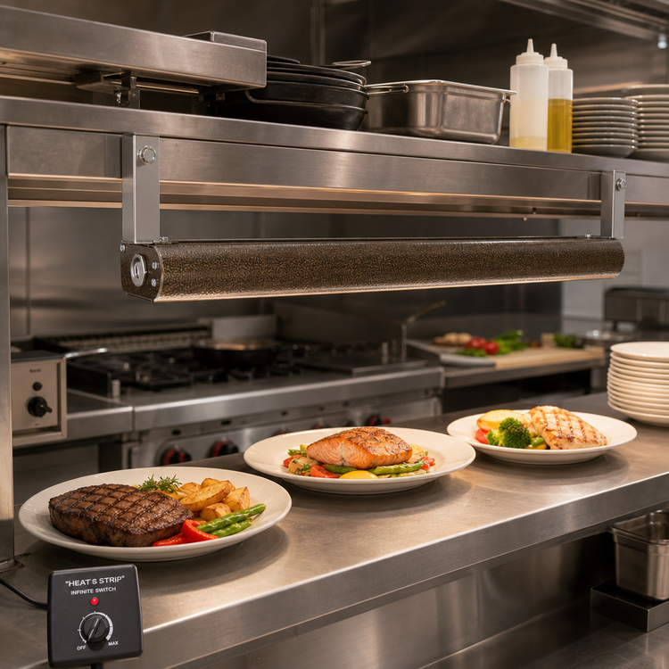 Product image #2 for 54-Inch Low Profile Unlighted Heat Strip Warmer with Remote Infinite Switch, 120V