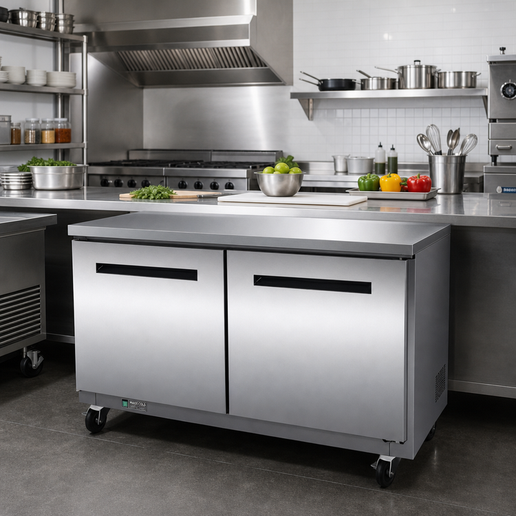 Product image #2 for Maxx Cold X-Series 60-Inch 2-Section Undercounter Freezer, 15.5 Cu. Ft.