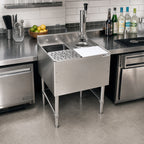 Thumbnail image #2 for John Boos UBMS-1824 24 in. Freestanding Stainless Steel Underbar Mixology Station with Sink, Rinser Faucet, Dipper Well and Cutting Board