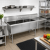Thumbnail image #2 for John Boos B Series 3-Compartment Stainless Steel Sink with Right Drainboard, 76-3/16 in. W x 23-1/2 in. D x 44 in. H