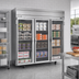 Thumbnail image #2 for Beverage-Air Horizon Series HF3HC-1G Three-Section Glass Door Reach-In Freezer, 69.1 Cu. Ft., Top-Mounted Self-Contained