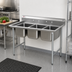 Thumbnail image #2 for Eagle Group 414 Series Three-Compartment Coved Corner Sink, 58-3/4 Inch Wide, 16 x 20 Inch Bowls, No Drainboards