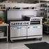 Thumbnail image #2 for Imperial Pro Series 60-Inch Gas Restaurant Range with 4 Open Burners, 36-Inch Griddle, and 2 Standard Ovens