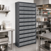 Thumbnail image #2 for Quantum Closed Heavy-Duty Stationary Wire Shelving Unit with 13 Shelves and 48 Bins, 12 x 36 x 75 Inches