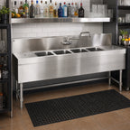 Thumbnail image #2 for Eagle Group Spec-Bar B6L-4-19 Four-Compartment Stainless Steel Underbar Sink, Left Drainboard, 72"W x 19"D