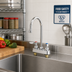 Thumbnail image #2 for T&S Brass 4-Inch Centers Deck Mount Workboard Faucet with 5.75-Inch Swivel Gooseneck Spout, Lever Handles, and 1.2 GPM Aerator