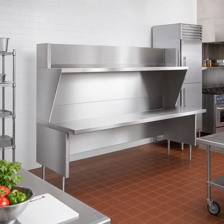 Product image #2 for La Rosa Refrigeration 114-Inch x 30-Inch Open Front Stainless Steel Modular Equipment Enclosure with 10-Inch Legs