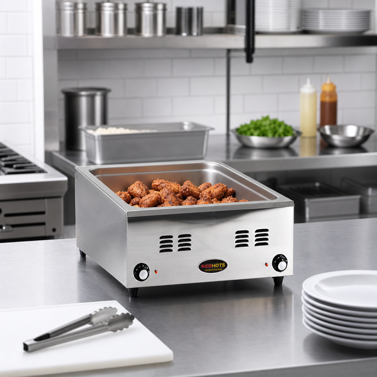 Product image #2 for Eagle Group RedHots Single-Compartment Countertop Electric Food Warmer, 12 x 20-Inch Pan Opening, Wet/Dry, 240V