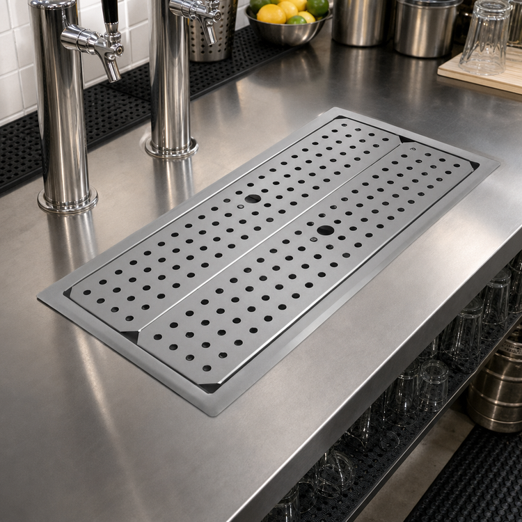 Product image #2 for Glastender DI-DP18X30 Drop-In Stainless Steel Drip Tray Trough with Removable Inserts, 30" x 18"