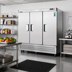 Thumbnail image #2 for Everest Refrigeration EBF3 Three-Section Bottom-Mount Reach-In Freezer, 71 Cu. Ft., Stainless Steel, Solid Locking Doors