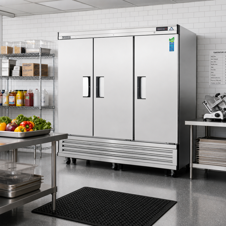Product image #2 for Everest Refrigeration EBF3 Three-Section Bottom-Mount Reach-In Freezer, 71 Cu. Ft.