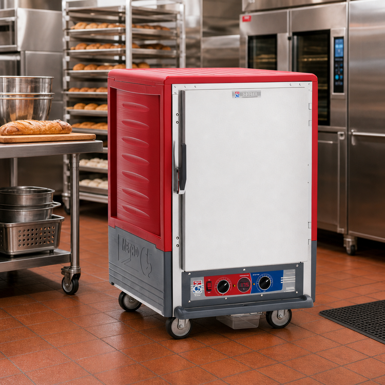 Product image #2 for Metro C5 3 Series Half-Height Moisture Heated Holding and Proofing Cabinet, Mobile, Red Insulation Armour