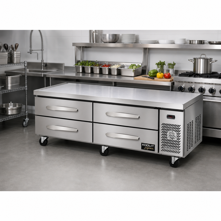 Product image #2 for Kool-It Signature 74-Inch 4-Drawer Chef Base Refrigerator with Stainless Steel Top