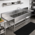 Thumbnail image #2 for John Boos Pro-Bowl 4-Compartment Sink with Dual 36-Inch Drainboards, 30 x 24 x 12 Inch Bowls, 14-Gauge Stainless Steel