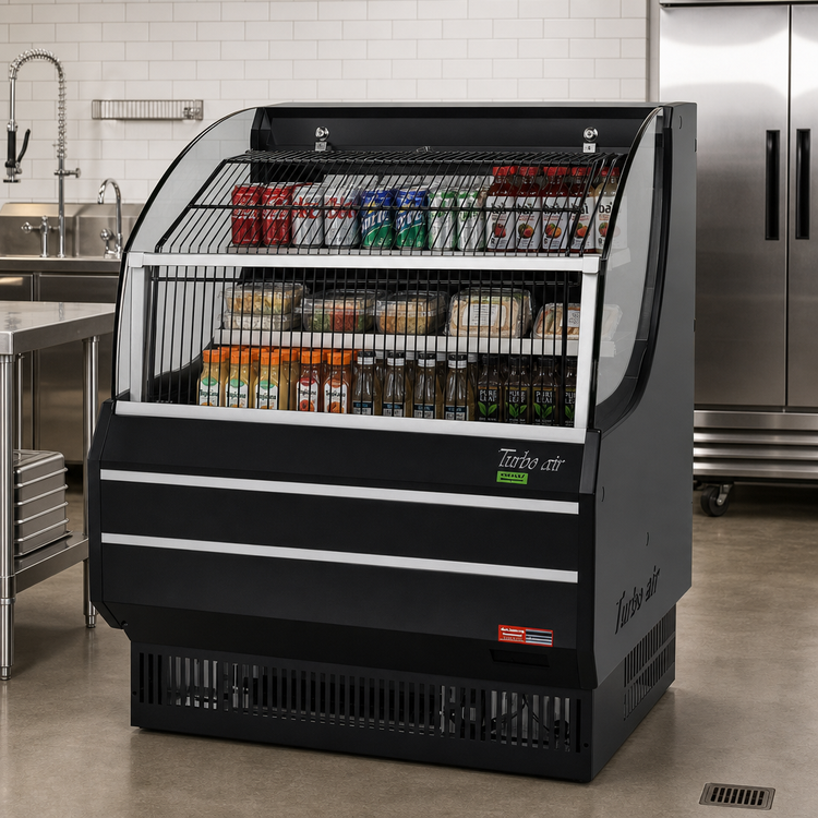Product image #2 for Turbo Air SCW-60SB Wire Security Cover with Locks for TOM-60SW/SB-N Open Display Merchandiser