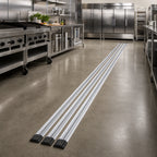 Thumbnail image #2 for Quantum QVTRK-3-240EST Double-Unit Floor Track Assembly Kit with 3 20-Foot V-Groove Aluminum Tracks and End Stop Hardware