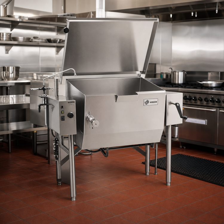 Product image #2 for Classic 31-Gallon Wall-Mounted Gas Tilting Skillet with Worm Gear Tilt