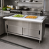 Thumbnail image #2 for Advance Tabco Triumph (Supreme) 31-13/16-Inch W Ice Cooled Serving Counter, 2-Pan, Stainless Steel Base with Sliding Doors and Cutting Board