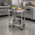 Thumbnail image #2 for Somerset Heavy-Duty Mobile Stainless Steel Equipment Table with Undershelf, 20 x 23 x 31 Inches