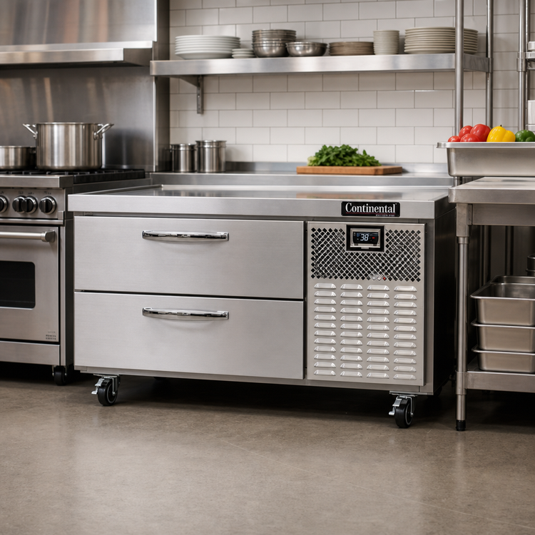 Product image #2 for Continental Refrigerator D48GN One-Section Refrigerated Griddle Stand with 2 Drawers