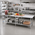 Thumbnail image #2 for Sapphire Manufacturing 120 Inch x 24 Inch Stainless Steel Work Table with Adjustable Undershelf