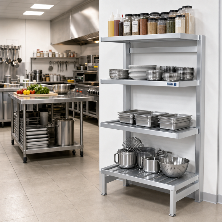 Product image #2 for Channel 4-Inch E-Channel Cantilevered Shelving, Aluminum
