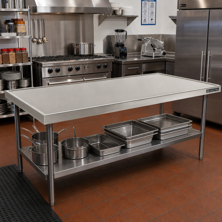 Product image #2 for Advance Tabco 48-Inch x 30-Inch Flat Top 304 Stainless Steel Countertop