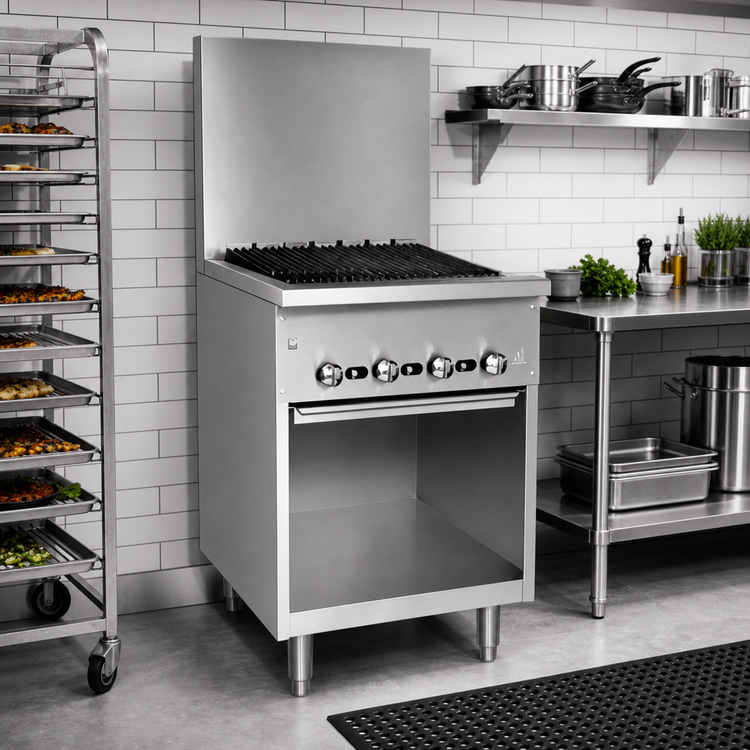 Product image #2 for Bistro 72-Inch Gas Restaurant Range Charbroiler with Open Cabinet Base