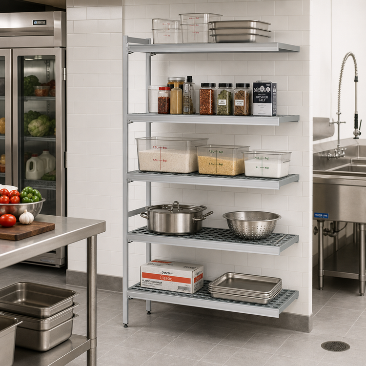Product image #2 for Fermostock 5-Tier Polymer Shelving Unit Expansion Kit, 38 in. W x 22 in. D x 83 in. H