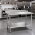 Thumbnail image #2 for Eagle Deluxe 72-Inch x 30-Inch Stainless Steel Work Table with 4-1/2-Inch Backsplash and Undershelf