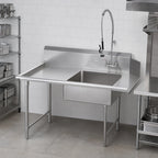 Thumbnail image #2 for John Boos Pro-Bowl SDT6-S144SBK-L 144-Inch Straight Soiled Dishtable with Pre-Rinse Bowl, Left-to-Right, 16-Gauge 300 Series Stainless Steel