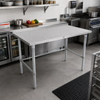 Thumbnail image #2 for John Boos Stallion ST4R1.5-30108GBK 108-Inch Stainless Steel Underbar Work Table, 30-Inch Deep, 1-1/2-Inch Rear Up-Turn, Galvanized Open Base