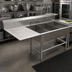 Thumbnail image #2 for John Boos Pro-Bowl 3-Compartment Platter Sink with 30-Inch Left Drainboard, 12-Inch Deep Bowls, 14-Gauge Stainless Steel