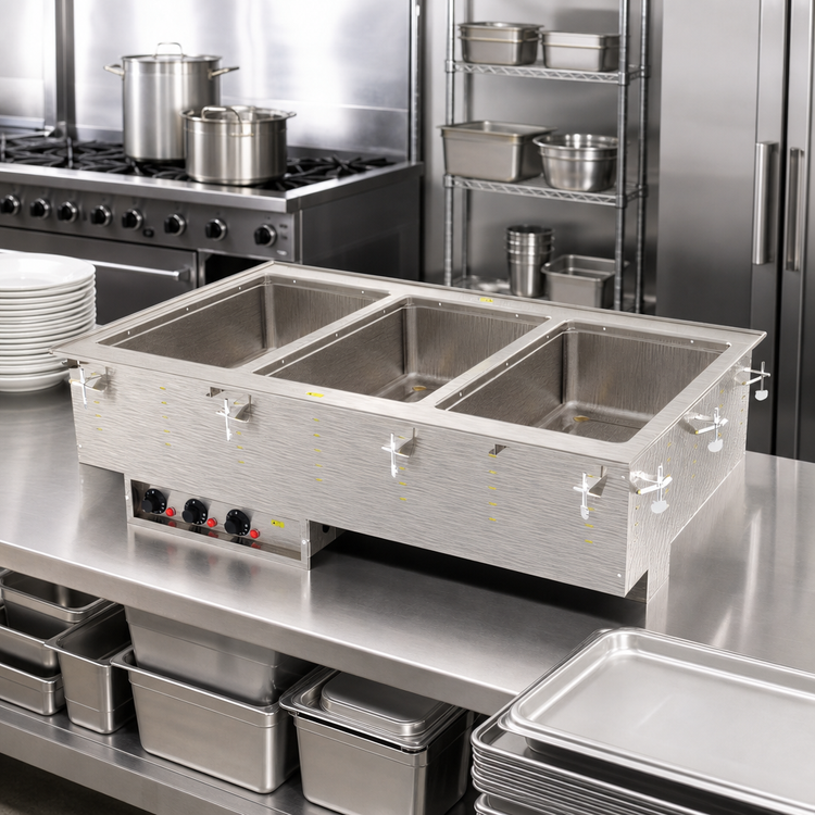 Product image #2 for Vollrath 3-Well Drop-In Hot Food Well Unit with Marine-Grade Stainless Steel Wells, 240V