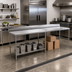 Thumbnail image #2 for 108-Inch x 24-Inch 430 Stainless Steel Underbar Work Table with 5-Inch Backsplash and Open Galvanized Base
