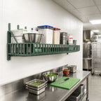 Thumbnail image #2 for Metro SmartWall GS1836K3 Wall-Mounted Grid Shelf, 36"W x 18"D, 2" Retaining Edge, Green Epoxy Finish, 50-lb Capacity
