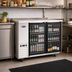 Thumbnail image #2 for Atosa Two-Section Shallow-Depth Back Bar Cooler with 2 Locking Glass Doors, 48 Inch, Stainless Steel