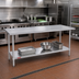 Thumbnail image #2 for Duke 120-Inch x 36-Inch Stainless Steel Work Table with Undershelf