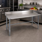 Thumbnail image #2 for Eagle Group Budget Series T3048STB-BS 48 x 30-Inch 430 Stainless Steel Work Table with 4-1/2-Inch Backsplash and Open Base