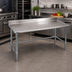 Thumbnail image #2 for Budget Series 48-Inch x 30-Inch 430 Stainless Steel Work Table with 4-1/2-Inch Backsplash and Tubular Base