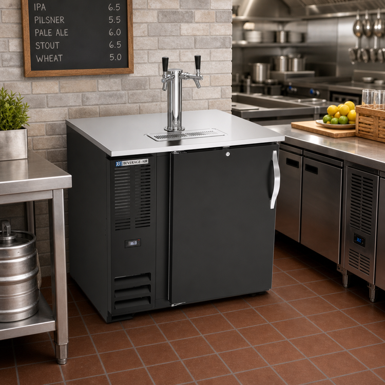 Product image #2 for Beverage-Air DD36HC-B 36-Inch Direct Draw Beer Dispenser with Solid Door, Single Tower and Dual Faucets