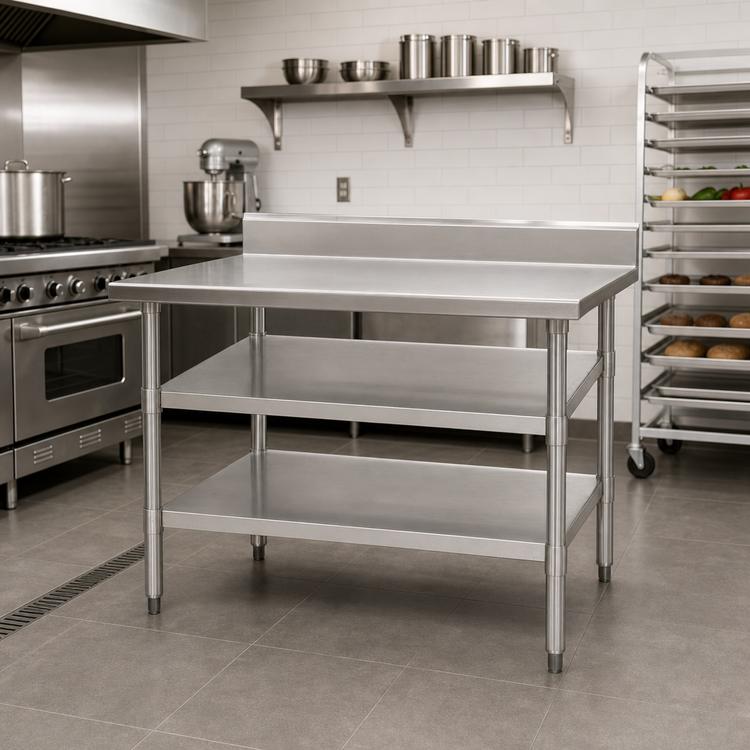 Product image #2 for Eagle Group 30-Inch x 30-Inch Adjustable Stainless Steel Work Table Undershelf for Uni-Lok Hat Channel Frame