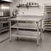 Thumbnail image #2 for Eagle Group 30-Inch x 30-Inch Adjustable Stainless Steel Work Table Undershelf for Uni-Lok Hat Channel Frame