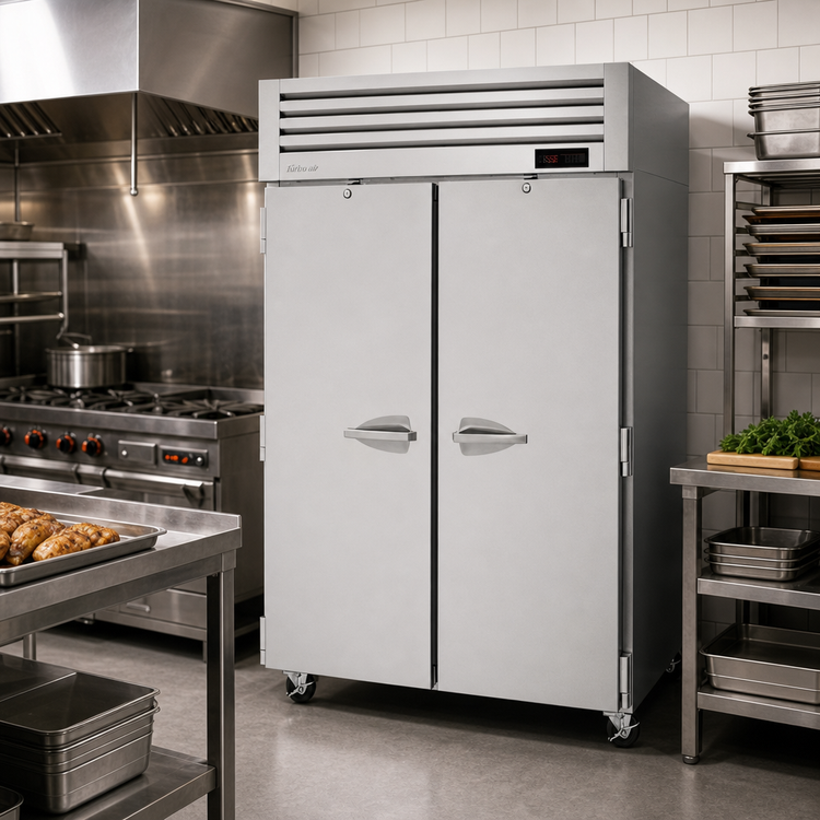 Product image #2 for Turbo Air PRO Series PRO-50H Reach-In Two-Section Heated Holding Cabinet with Solid Doors, 47.7 Cu. Ft.