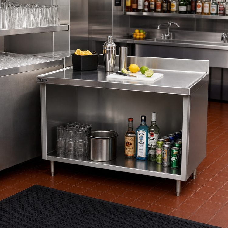 Product image #2 for Eagle Spec-Master Marine Counter Edge Open Front Underbar Work Table Cabinet Base, 48 x 24 Inches
